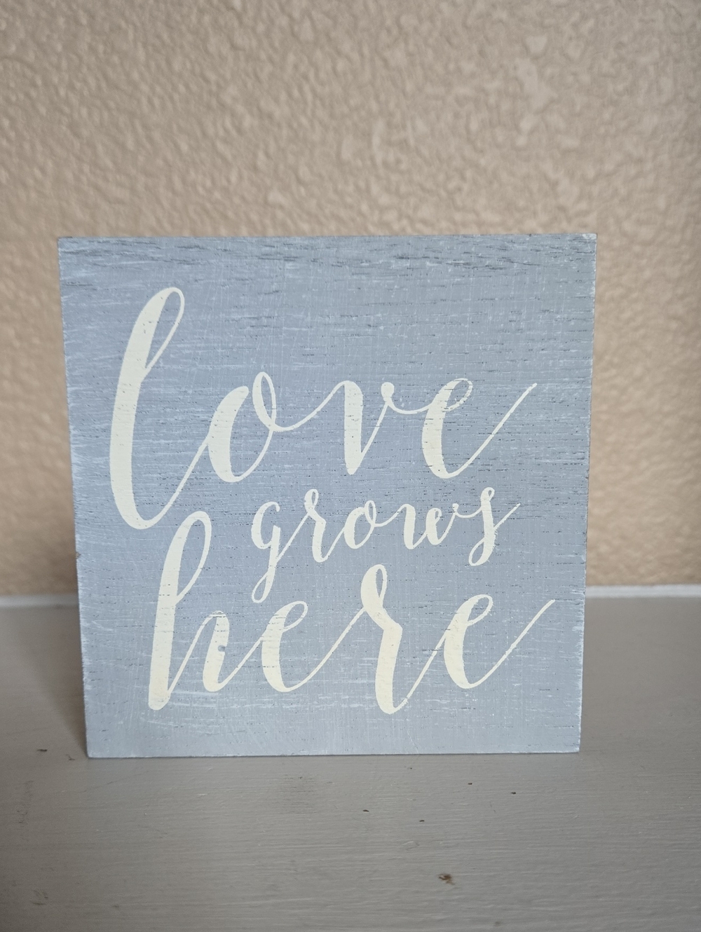Love Grows Here Wall Plaque - Light Blue